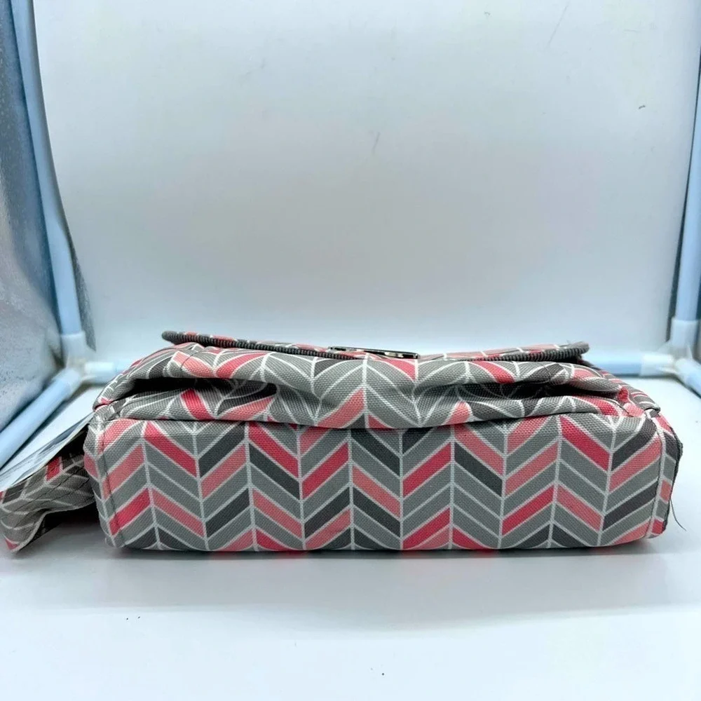 NEW Lillybet by Demdaco Diaper Clutch chevron pink&gray multiple way to …